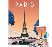 1000 Piece Jigsaw Paris France Trave Poster Brain Intelligence Challenge Addictive Toys Educational Games Hand Speed Race Gifts For Birthdays (Size 75x50cm)