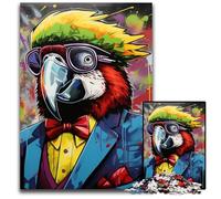 1000 Piece Jigsaw Parrot Graffiti Painting Challenging Puzzles Brain-Challenging DIY Decorative Game, Family Interactive Toy 50x75CM/19.68x29.52inch