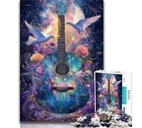 1000 Piece Jigsaw Peace Guitar Jigsaw Puzzles for Adults 1000,Educational Games Home Decoration Artists Collection, Fine Art 50x75cm