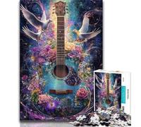 1000 Piece Jigsaw Peace Guitar Jigsaw Puzzles for Adults 1000,Educational Games Home Decoration Artists Collection, Fine Art 26x38cm