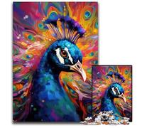 1000 Piece Jigsaw Peacock Challenging Puzzles Relaxing Entertainment, Home Decor 50x75CM/19.68x29.52inch
