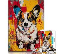 1000 Piece Jigsaw Pembroke Welsh Corgi Dog Jigsaws 1000 Pieces for Teenagers,Stress Reliever Difficult Challenge Unique Home Decor And Gifts (50x75cm)
