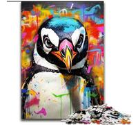 1000 Piece Jigsaw Penguin Graffiti Wooden Jigsaw Puzzles Perfect for Family Fun, Party Games, Birthday Party Favors size : 50x75cm