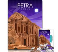 1000 Piece Jigsaw Petra Jordan Travel Poster Jigsaw Puzzles for Adults,is Ideal As A Gift for The Whole Family Suitable for And 14 26x38cm