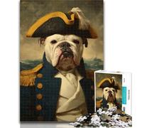 1000 Piece Jigsaw Pirate Captain French Bulldog 1000 Pieces Jigsaw Puzzle for Adults& Teens,Classic Educational Games Beautiful Decoration 50x75cm