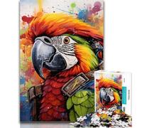 1000 Piece Jigsaw Pirate Parrot 1000 Piece Jigsaw Puzzles for Adults & Teens,Toys Educational Games Stress Relieving Wall Decoration 75x50cm
