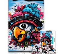 1000 Piece Jigsaw Pirate Parrot Jigsaw Puzzles for Teenagers 1000,Challenging Difficult with Fully Interlocking Randomly Shaped Pieces 75x50cm