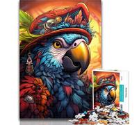 1000 Piece Jigsaw Pirate Parrot Jigsaw Puzzles for Teenagers,Educational Games Home Decoration Deal As Gifts for The Whole Family 26x38cm