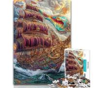 1000 Piece Jigsaw Pirate Ship 1000 Pieces Jigsaw Puzzles For Teens And Adults,Toys Educational Games Stress Relieving Enhance Love between Couples 26x38cm