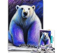 1000 Piece Jigsaw Polar Bear Jigsaw Puzzle 1000 Pieces for Adults,Train Your Brain And Hands Birthday Present, Gifts 26x38cm