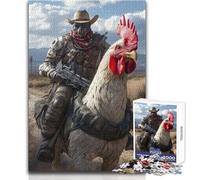 1000 Piece Jigsaw Post-Apocalyptic Rooster Rider Relaxing Leisure Time Activity Precision Cut Smooth Edge Play Toy Size 38x52cm