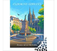 1000 piece jigsaw Poster Clermont Ferrand | Tough challenge Parent-child interaction deal as gifts for the whole family 50x75cm