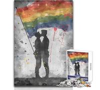 1000 Piece Jigsaw Pride Gay Flag Painting Relaxing Way to Fill Spare Time Consistent Precise Cutting Play Toy Size 38x52cm