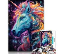 1000 Piece Jigsaw Psychedelic Colored Horses Puzzles for Adults Teens 1000 Pieces,Family Game Birthday Gifts.Challenge High Difficulty 50x75cm