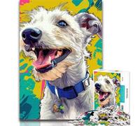 1000 Piece Jigsaw Psychedelic Dog 1000 Piece Jigsaw Puzzles for Adults & Teens,Educational Stress Relief Toy Great Gifts And Toys 50x75cm