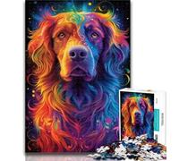 1000 Piece Jigsaw Psychedelic Dog 1000 Pieces Jigsaw Puzzle for Adults& Teens,Train Your Brain And Hands Gifts for Friends And Family 50x75cm