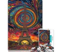 1000 Piece Jigsaw Psychedelic Eiffel Adult Jigsaws 1000 Piece,Wall Decoration Unique Birthday And Xmas Gifts Suitable for And 14 50x75cm