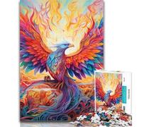 1000 Piece Jigsaw Psychedelic Phoenix Bird Jigsaw Puzzle 1000 Pieces for Adults,Interesting Stress Reduction Parent-child Interaction 50x75cm