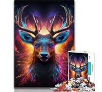 1000 Piece Jigsaw Psychedelic Reindeer 1000 Piece Jigsaw Puzzles for Adults Gifts,gifts for Friends And Family for for Age 14 (38x26cm)