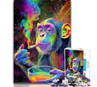 1000 Piece Jigsaw Psychedelic Smoke Cat Adult Jigsaw Puzzles 1000,Toys Educational Games Stress Relieving Great Gifts And Toys 26x38cm