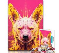 1000 Piece Jigsaw Psychedelic The Hyena Puzzles for Adults Teens 1000 Pieces,Family Game Birthday Gifts.Challenge High Difficulty 26x38cm