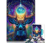 1000 Piece Jigsaw Psychedelic Visionary Deer Art 1000 Pieces Jigsaw Puzzle For Adults Teens,Toy Intellectual Game Artists Collection, Fine Art 50x75cm
