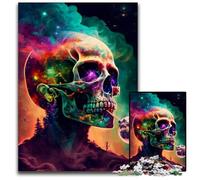 1000 Piece Jigsaw Psycho Skull Puzzles for Adults Brain Teaser Game, Interactive Family Game, Suitable for Ages 14+ 50x75CM/19.68x29.52inch