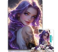 1000 Piece Jigsaw Purple Anime Girl 1000 Pieces Jigsaw Puzzle for Adults& Teens,Classic Educational Games Beautiful Decoration 26x38cm