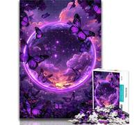 1000 Piece Jigsaw Purple Butterfly Planet Jigsaws 1000 Pieces for Teenagers,Stress Reliever Difficult Challenge Unique Home Decor And Gifts 50x75cm