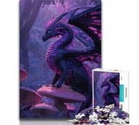 1000 Piece Jigsaw Purple Flying Dragon Jigsaw Puzzles for Teenagers 1000 Pieces,Decompressing Intellectual Educational Toy Birthday Present, Gifts 26x38cm