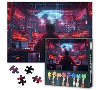1000 Piece Jigsaw Puzzle, 20"x28" Intricate Details Hacker Deploying Cyber Attack on Dynamic Digital Artwork Puzzles, Unique Gift for Adults