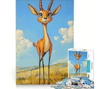 1000 Piece Jigsaw Puzzle A Gazelle, Practical Game, Parent-child Interaction, Artists Collection, Fine Art 38x52cm