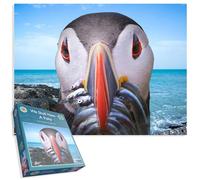 1000-Piece Jigsaw Puzzle: A Puffin's Seaside Delight on the Rocky Shore Size 66cm X 50cm