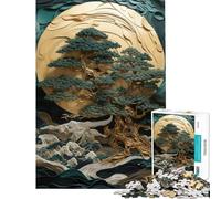 1000 Piece Jigsaw Puzzle Abstract Bonsai Tree Visual Perception Improvement Reliable Stable Finished Build Lovely Birthday Gifts Option (Size 38x26cm)