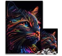 1000 Piece Jigsaw Puzzle Abstract Cat Surreal_180927b - 副本 (2) - 副本 - 副本 - 副本 Wooden Jigsaw Perfect for Teenagers & Collectors, Ideal Home Decor & Travel Gift 300 PCS