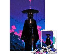 1000 Piece Jigsaw Puzzle Abstract Figure in A Cyberpunk Landscape Visual Perception Improvement Uniform Size for Easy Arranging Meaningful Birthday Gifts (Size 50x75cm)