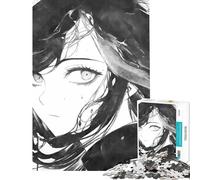 1000 Piece Jigsaw Puzzle Abstract Ink Anime Girl Visual Perception Improvement Reliable Stable Finished Build Lovely Birthday Gifts Option (Size 38x26cm)