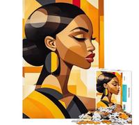 1000 Piece Jigsaw Puzzle Abstract Melanin Beauty Visual Perception Improvement Uniform Size for Easy Arranging Meaningful Birthday Gifts (Size 38x26cm)