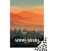 1000 Piece Jigsaw Puzzle, Addis Ababa, Ethiopia Travel Poster, 52x38cm/1000pcs