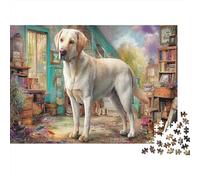 1000 Piece Jigsaw Puzzle Adult Standing White Labrador Enthusiasts Pet Family Educational Indoor Activity Stress Relief Gift Decoration 52x38cm/1000pcs
