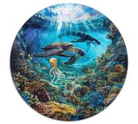 1000 Piece Jigsaw Puzzle Adults Deep Blue Ocean Colorful Fish Turtles And Coral Reefs Relaxing Brain Teaser for All Ages And Skill Levels of Puzzle Lovers