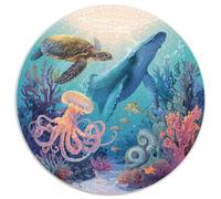 1000 Piece Jigsaw Puzzle Adults Underwater Theme Colorful Fish Coral Reefs And Submerged Ships Challenging Puzzle for Group Activities And Leisure