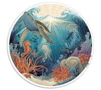 1000 Piece Jigsaw Puzzle Adults Underwater Theme Colorful Fish Coral Reefs And Submerged Ships Challenging Puzzle for Group Activities And Leisure