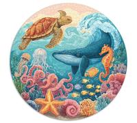 1000 Piece Jigsaw Puzzle Adults Underwater Theme Colorful Fish Coral Reefs And Submerged Ships Challenging Puzzle for Group Activities And Leisure