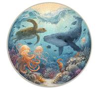 1000 Piece Jigsaw Puzzle Adults Underwater Theme Colorful Fish Coral Reefs And Submerged Ships Challenging Puzzle for Group Activities And Leisure
