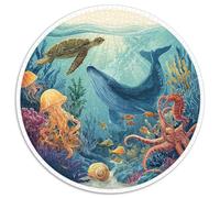 1000 Piece Jigsaw Puzzle Adults Underwater Theme Colorful Fish Coral Reefs And Submerged Ships Challenging Puzzle for Group Activities And Leisure