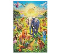 1000 Piece Jigsaw Puzzle African Animals for Adults Wooden Puzzles Educational Game Challenge Toy （78×53cm）