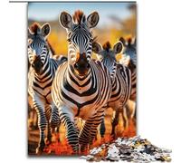 1000 Piece Jigsaw Puzzle African Zebra Made of Wood, Interactive Family Game, Suitable for Ages 14+ 50x75cm An for Christmas Or Birthdays