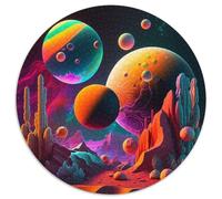 1000 Piece Jigsaw Puzzle Alien Landscape 1000-Piece Round Jigsaw Puzzle Family Interactive Game, Ideal for Teenagers, Brain Teaser Gift 67.5x67.5cm
