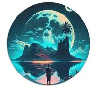 1000 Piece Jigsaw Puzzle Alien Planet Landscape Round Jigsaw Puzzles 1000 Pieces for Adults Perfect for Family Fun, Party Games, Birthday Party Favors 1000pcs (67.5x67.5cm)